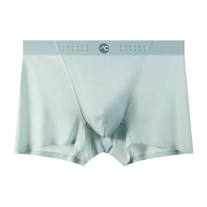 Ropa interior de seda de hielo para hombre cuatro esquinas verano fino, transpirable, de secado rápido, gran tamaño 2025 nuevo suelo para hombre, cabeza de calzoncillos bóxer de seda de hielo