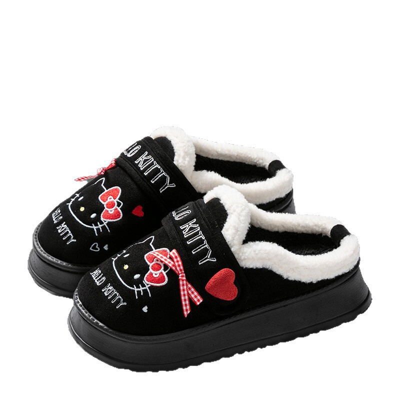 正版HelloKitty雪地靴冬季女士休闲复古时尚KT猫加绒厚底保暖棉鞋|undefined