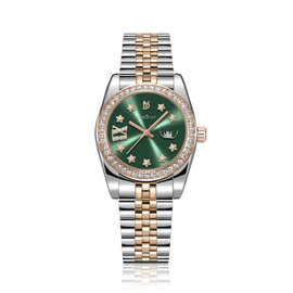 代颜DAIYAN优雅气质轻奢经典百搭多功能石英机芯钢表带女式石英表