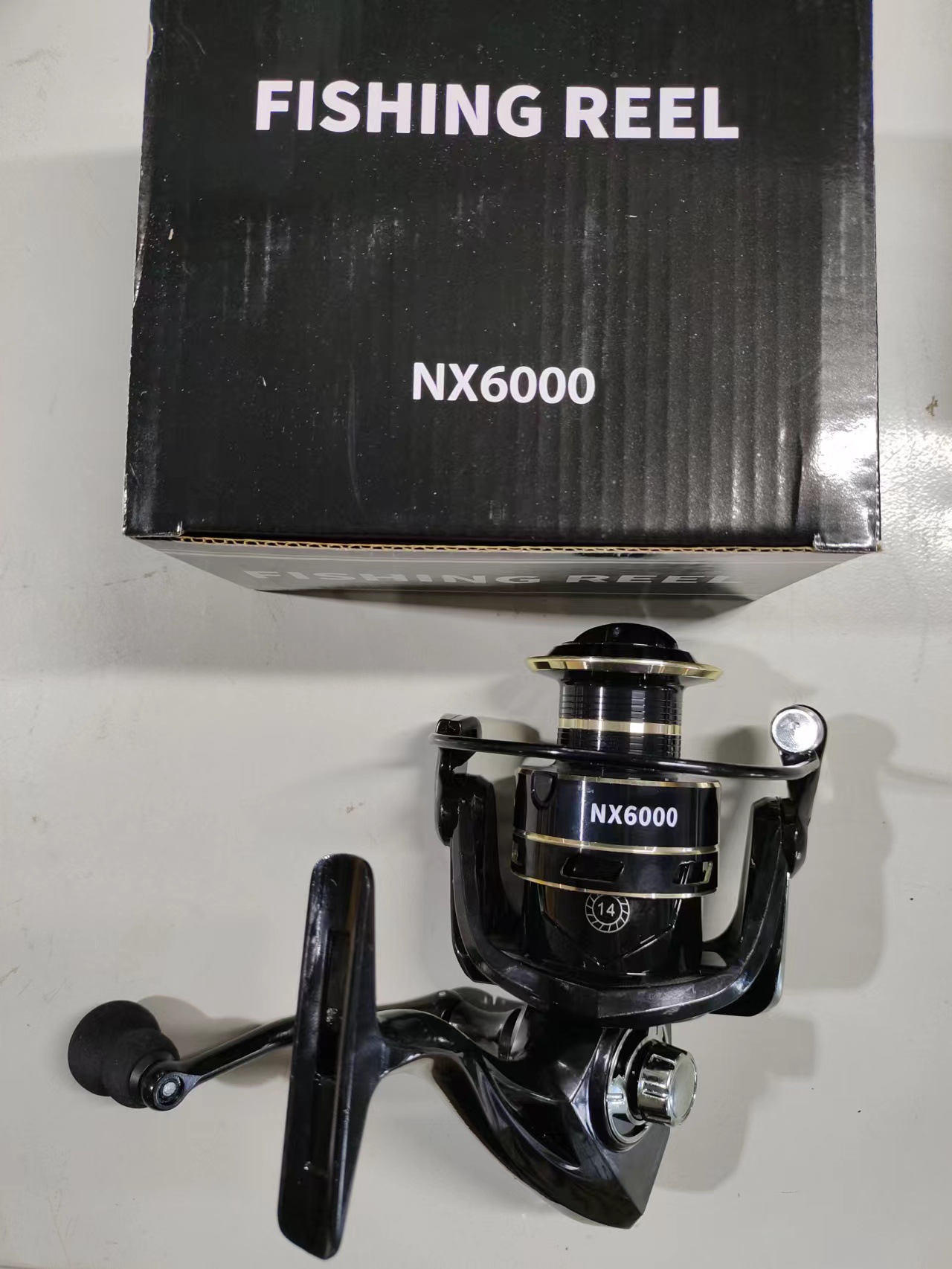 Carrete de Pesca Giratorio Transfronterizo, Carrete de Pesca Totalmente Metálico, Carrete para Caña de Mar, Carrete para Señuelos, Carrete para Línea de Pesca, Carrete de Pesca, Eje de Acero Inoxidable