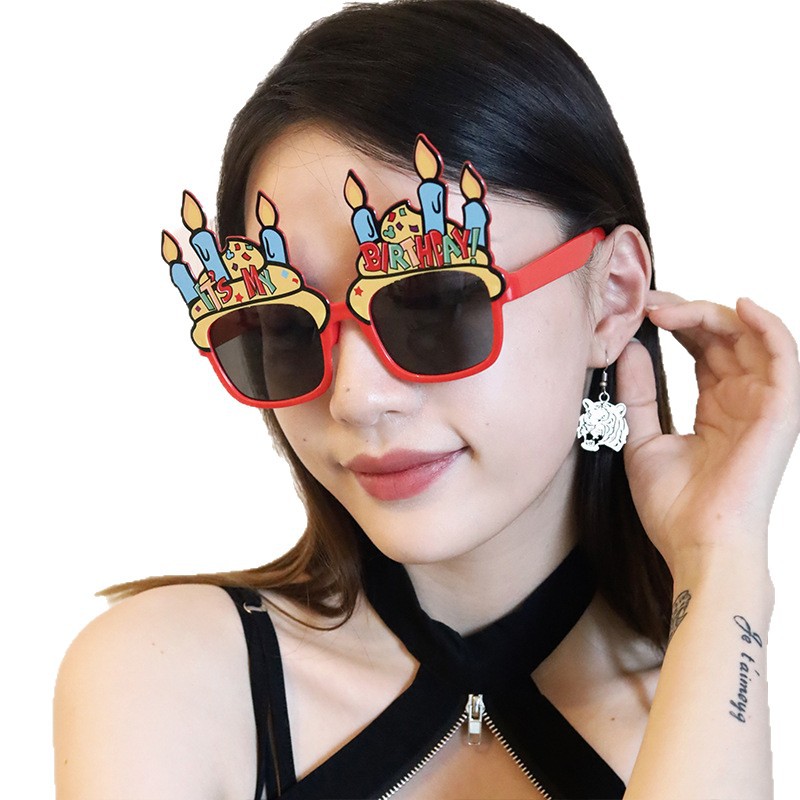 Gafas Divertidas de Cumpleaños de Plástico ABS Decorativo de Marco Completo para Fiesta