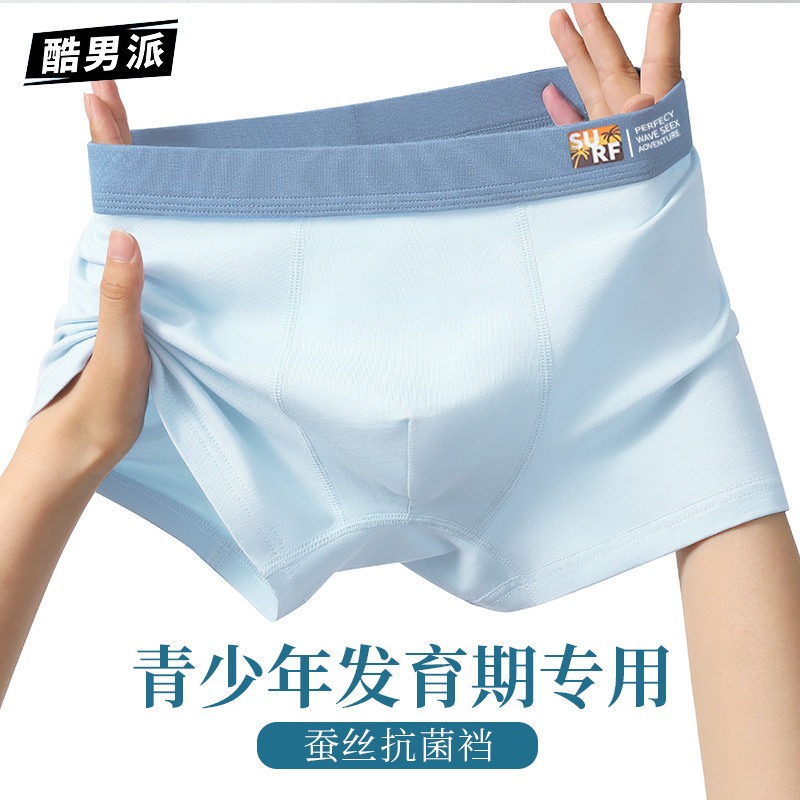 Men's Underwear Modal Cotton Men's Youth Sports Breathable Antibacterial Boxer Briefs Boys Summer Thin Shorts