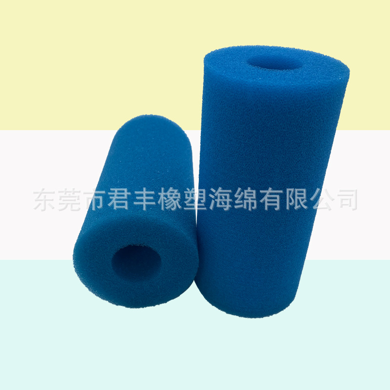 游泳池净化污水处理空心蓝色过滤海绵管 粗细孔水过滤海绵生化棉