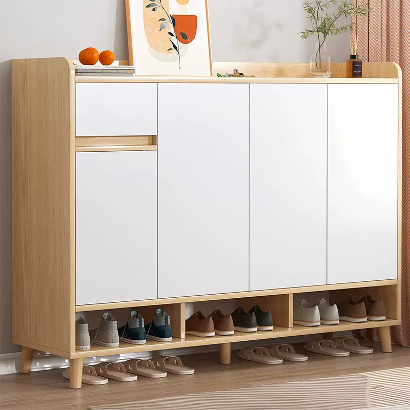 鞋柜隔断带门大容量门口家用储物柜入户组装进门户外室外简约客厅