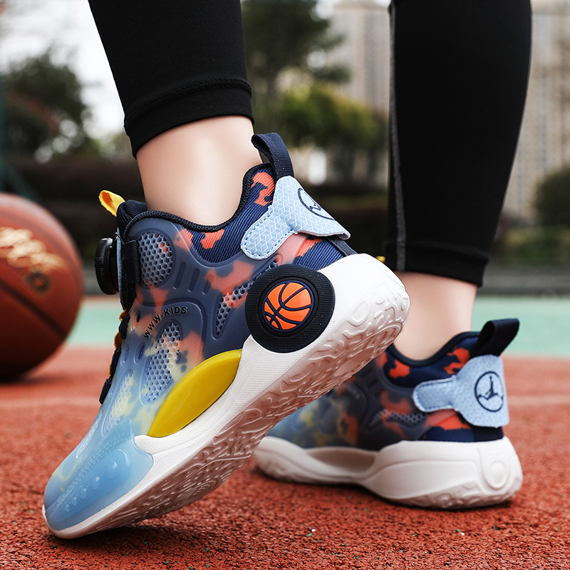 Basketball Shoes For Boys With Rotating Buckle And Nightlight_voghion.com