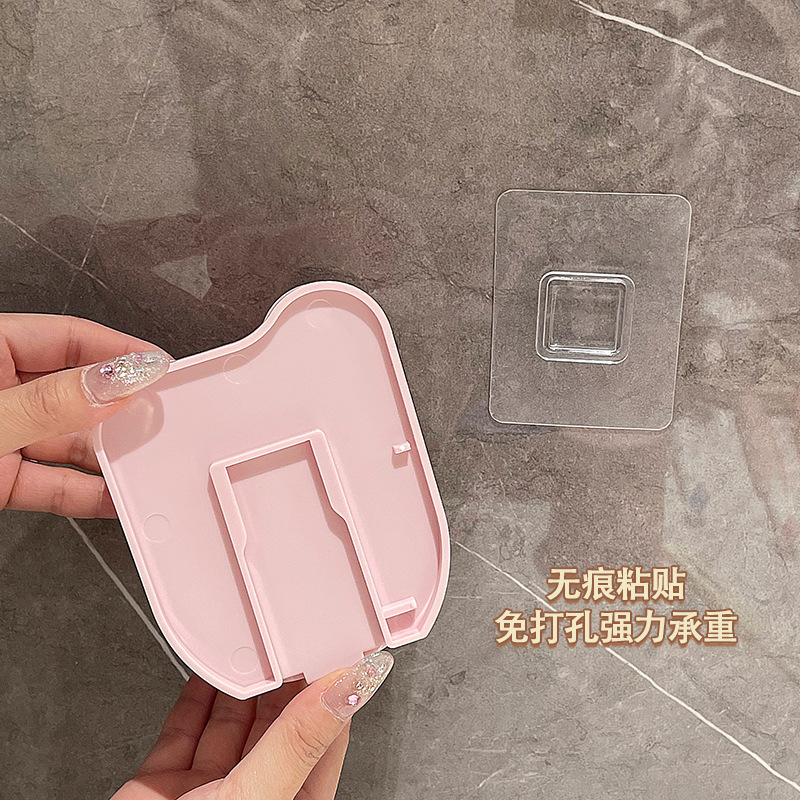 実色カップ歯ブラシホルダー壁掛け式トイレカップうがいカップ棚寮浴室穴なし棚|undefined