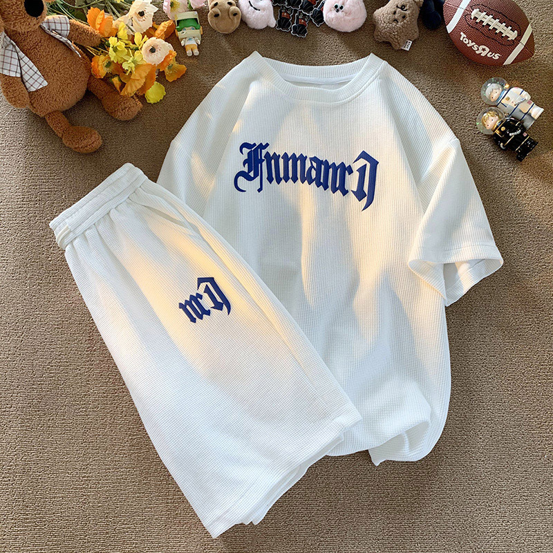 Waffe Casual Sports suit Men's Loose Breathable T-Shirt Top Spring Summer Autumn Ice Silk Cool Short Sleeve Waffe Casual Sports suit Men's Loose Breathable T-Shirt Top Spring Summer Autumn Ice Silk Cool Short Sleeve