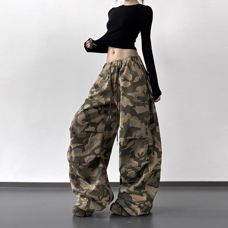 American Retro Camouflage Work Pants for Women 2025 Summer New High-Waisted Loose Wide-Leg Pants for Tall Individuals Casual Long Pants American Retro Camouflage Work Pants for Women 2025 Summer New High-Waisted Loose Wide-Leg Pants for Tall Individuals Casual Long Pants