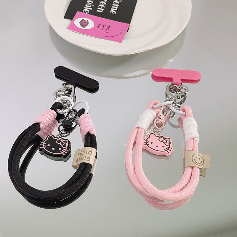 Double Spring Buckle E79 Girly Pink Stereo Kt Cat Mobile Phone Rotating Pendant Wrist Rope Cartoon Backpack Camera Ccd Pendant