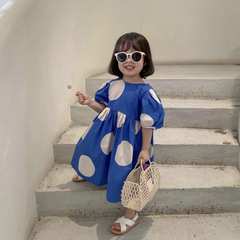 Children's polka dot dress summer version, sweet children's dress, kids' dress for 3-8 years old, drop shipping one piece