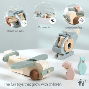 Wooden Airplane Combination Set, Two Sets of Airplane Combination Toys, Children's Companion Toys, Aviation Airplane Recognition Toys
