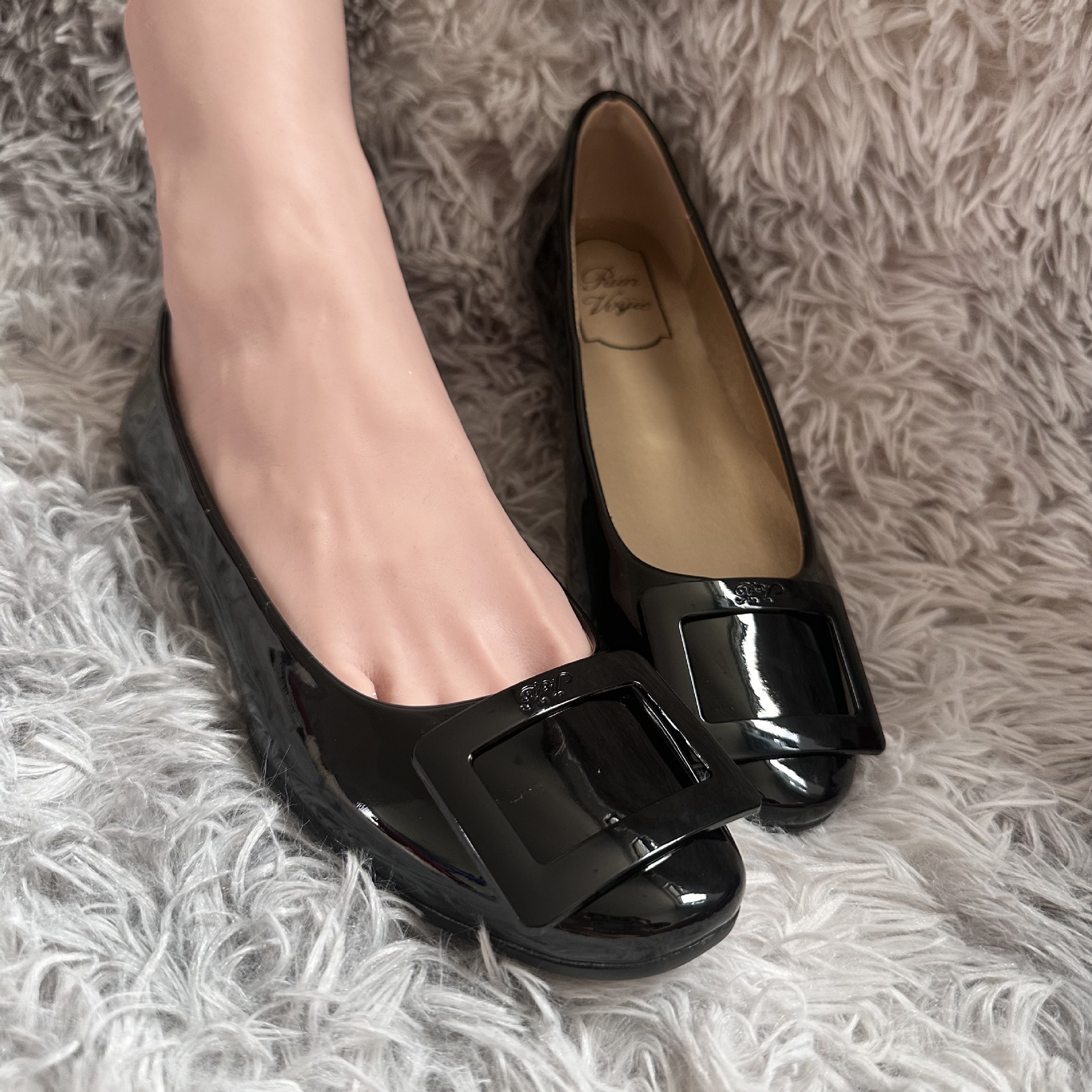 Square Buckle Single Soft Sole Elegant French Mary Jane Ballet Flat RV Women's Shoes Age-Reducing Fashion Retro Style_vogvips.com