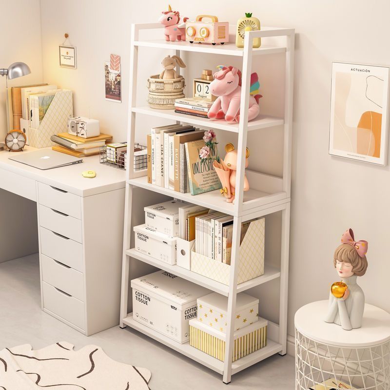 책장 수납 선반 바닥에서 천장까지 새로운 북유럽 가정용 간단한 다층 디스플레이 책장 수납 선반 사다리꼴 선반