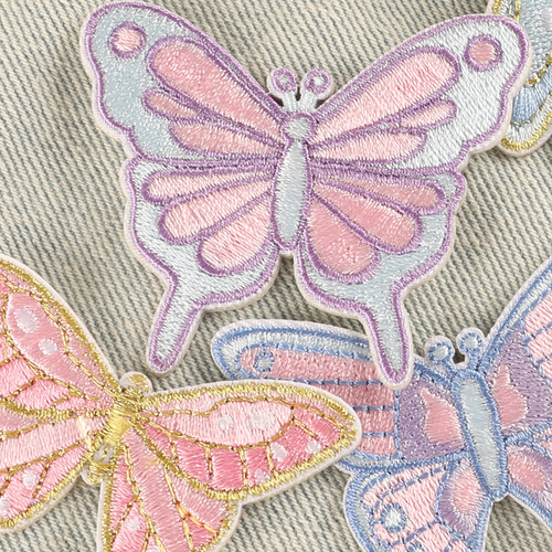 Embroidery patch cartoon butterfly self-adhesive patch patch clothing accessories decorative patch computer embroidery label original cloth patch