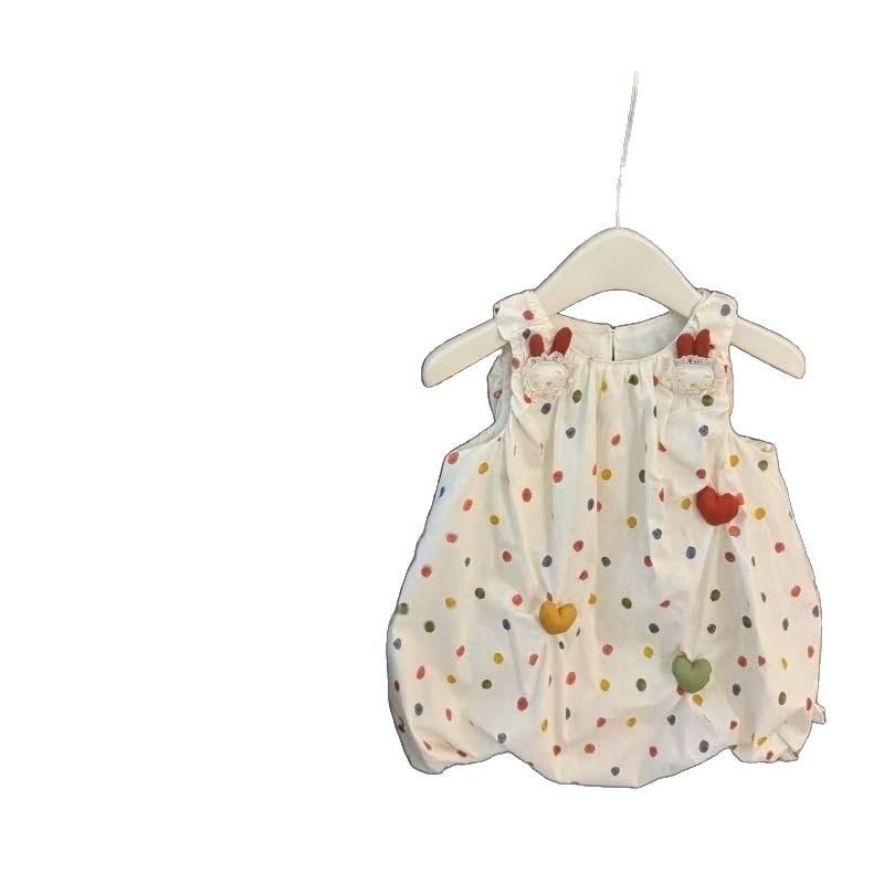 [Limón salado siete] ¡Azúcar arcoíris! Bebé femenino estilo occidental lindo conejo tridimensional amor capullo vestido de princesa falda de chaleco