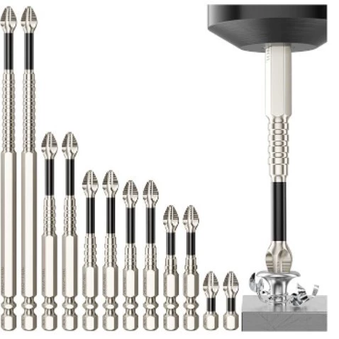 K5 Противоскользящее сверло высокой твердости S2 Сильное магнитное 5А Черная нескользящая электрическая дрель с крестообразной головкой Головка электрической отвертки