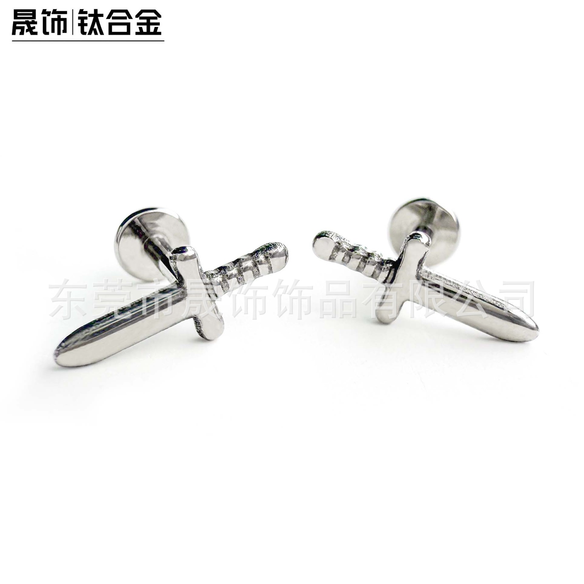 F136 Titanium 匕首 Labret Stud Ear Stud Nose Stud 欧美 Cross 剑 G23 Implant Grade Titanium Piercing Jewelry Accessories