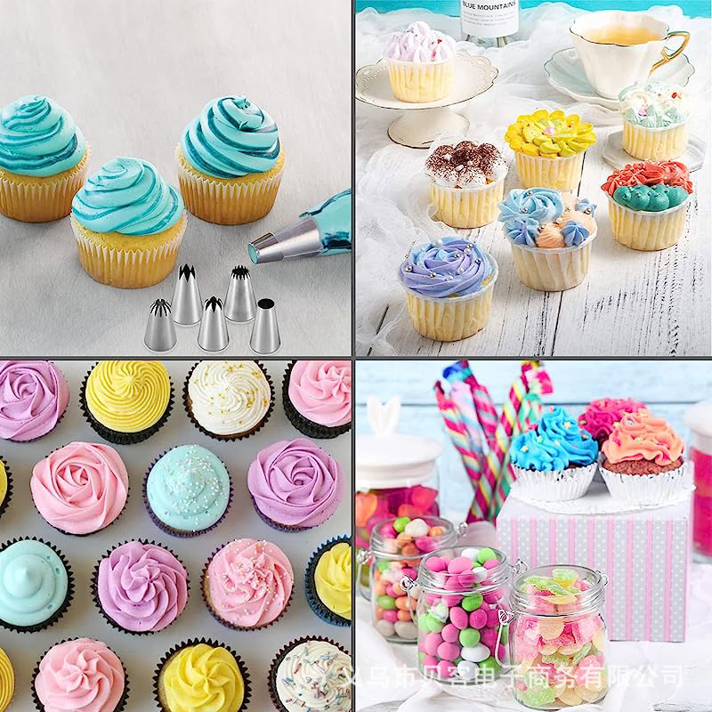 Juego de boca decorada de acero inoxidable 6 dientes 8 dientes 10 dientes 18 dientes boca de flor grande y mediana boca de flor superior de nieve boca de flor de crema