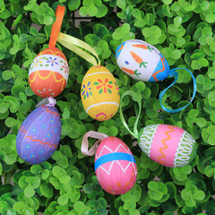 Cross-border supply Easter Christmas egg simulation egg hanger DIY holiday scene decoration 6 pieces