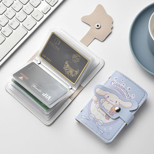 Elegant Hello Kitty Card Holder with Multiple Card Slots and Kosuke Dog Design, Suitable for Ladies, with Kuromi ID Storage Feature