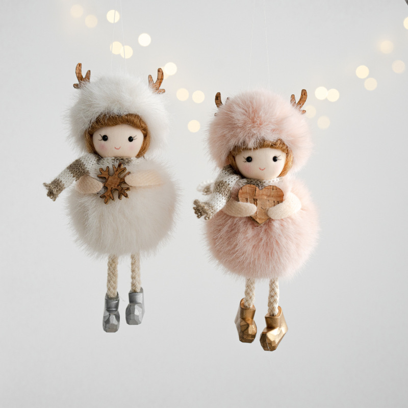 クリスマス装飾ぬいぐるみ天使の女の子のペンダントクリスマスツリー装飾ペンダントホームホリデー装飾ペンダント|undefined