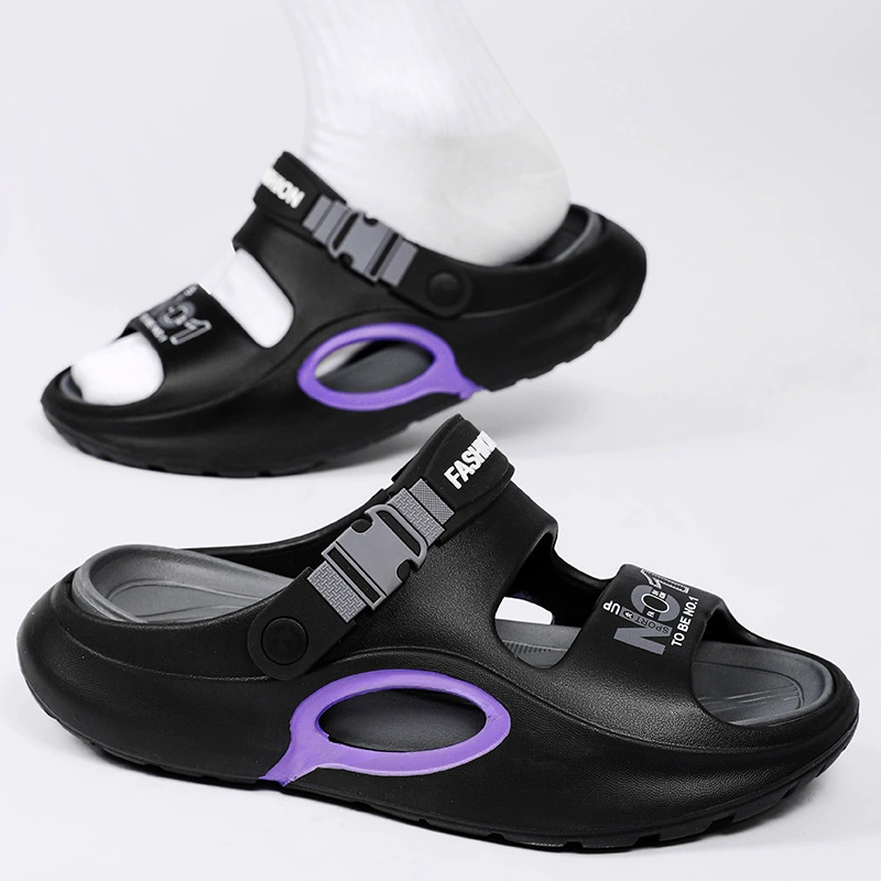 Трансграничные сандалии. Летние мужские тапочки 2025 года для ношения на улице. Повседневная мягкая подошва, на которой приятно ступать на дерьмо. Пляжные сандалии двойного назначения для вождения.