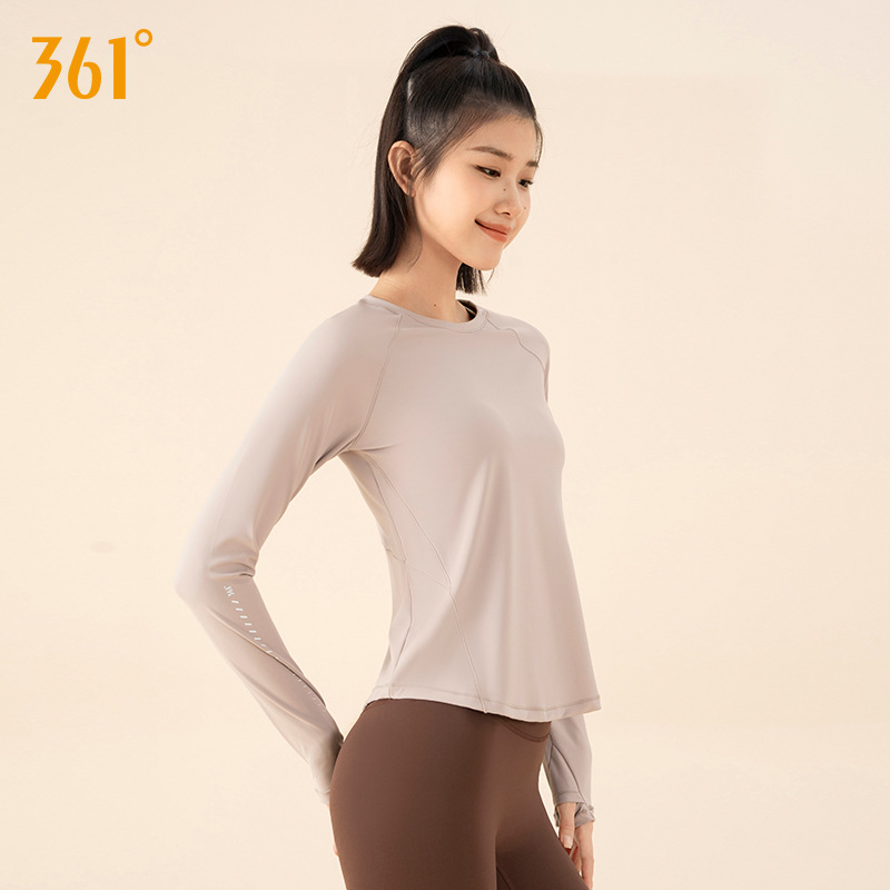 361 요가복 여성 2024년 신상품 봄, 가을 필라테스 피트니스복 긴팔 티셔츠 슬림핏 스포츠 상의