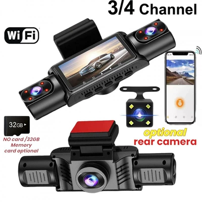 Hot-selling foreign trade product: Three-channel Driving recorder - xc404-four-lens-camera-wifi-32gb-memory-card