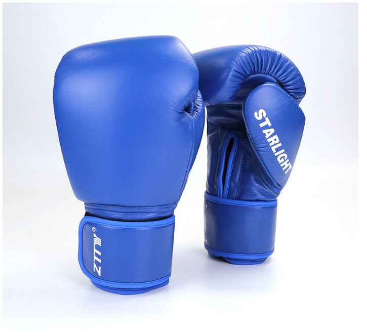 ZTTY guantes de boxeo de cuero genuino al por mayor de boxeo adulto entrenamiento de competición profesional lucha guantes de boxeo de piel de vaca forro de látex 12oz