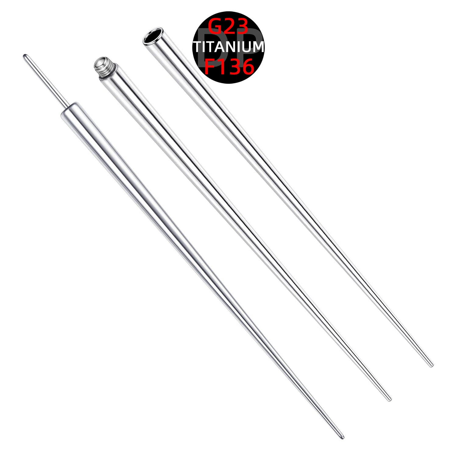 F136 титанового сплава проводная игла пирсинг ювелирный направляющий стержень перфорации вспомогательный инструмент для внутренней резьбы и внешней спиральной иглы