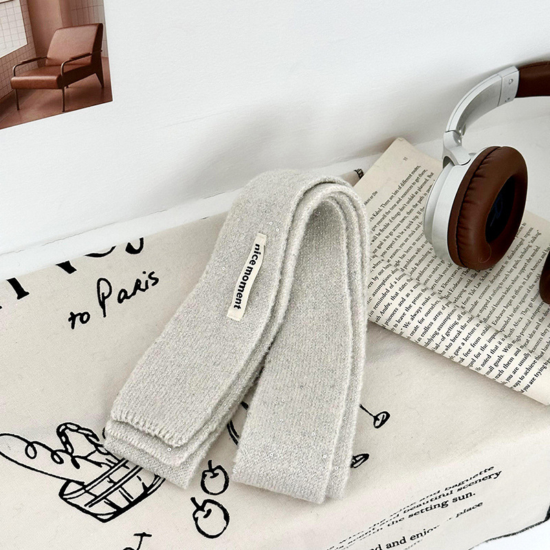 Otoño y invierno bufandas de alta calidad bufandas de nuevo estilo japonés de tejido protector de cuello largo y estrecho bufandas de cuello al por mayor