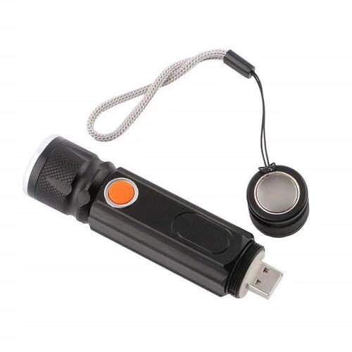 Multifunctional T6 High-Intensity LED Flashlight Outdoor Lighting Charging Zoomable Pocket Flashlight with Magnet for Car Repair Work Light