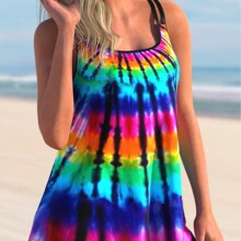 新款欧美加肥大码分体泳衣女跨境亚马逊修身显瘦运动女士比基尼