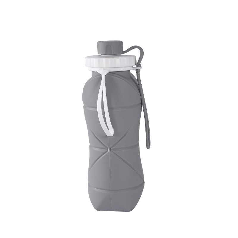 Taza de agua plegable de silicona taza de agua de deportes al aire libre retráctil portátil 600ml taza de agua de deportes al aire libre de viaje de gran capacidad