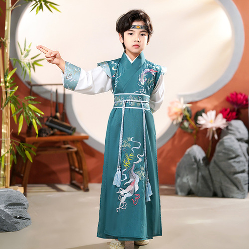 Hanfu boys kids film drama cosplay knight warrior swordsman cosplay clothes embroidery handsome flying fish wholesale ancient folk costumes suit