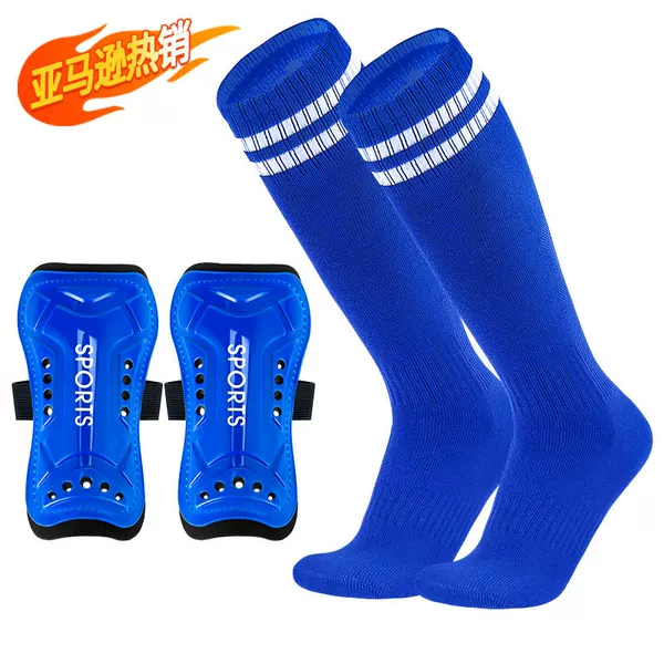 Amazon Children's Football Shin Guards, Thickened Anti-Collision Strap Guards, Adult Over-The-Knee Long Football Socks Wholesale