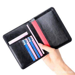 Customized Long Passport Bag, First-Layer Cowhide Passport Holder, Large-Capacity Multi-Card Slot Document Bag, Rfid Anti-Theft Card Swipe Bag