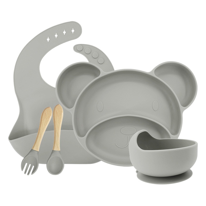 Vajilla infantil suplemento alimenticio tazón traje placa de silicona vajilla de bebé recién nacido vajilla de silicona necesidades diarias de la madre y el niño