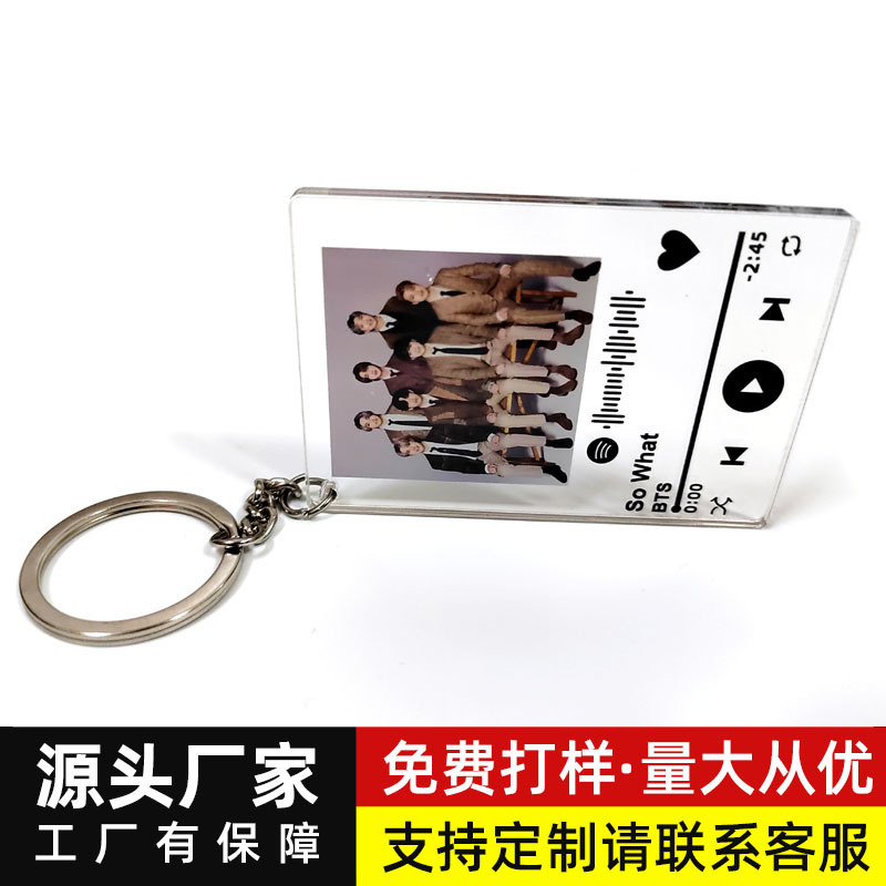 South Korea's Bulletproof Youth Group Lyrics Pendant Bts Kim Taehyung Park Zhixuan Tian Guo Peripheral Acrylic Keychain