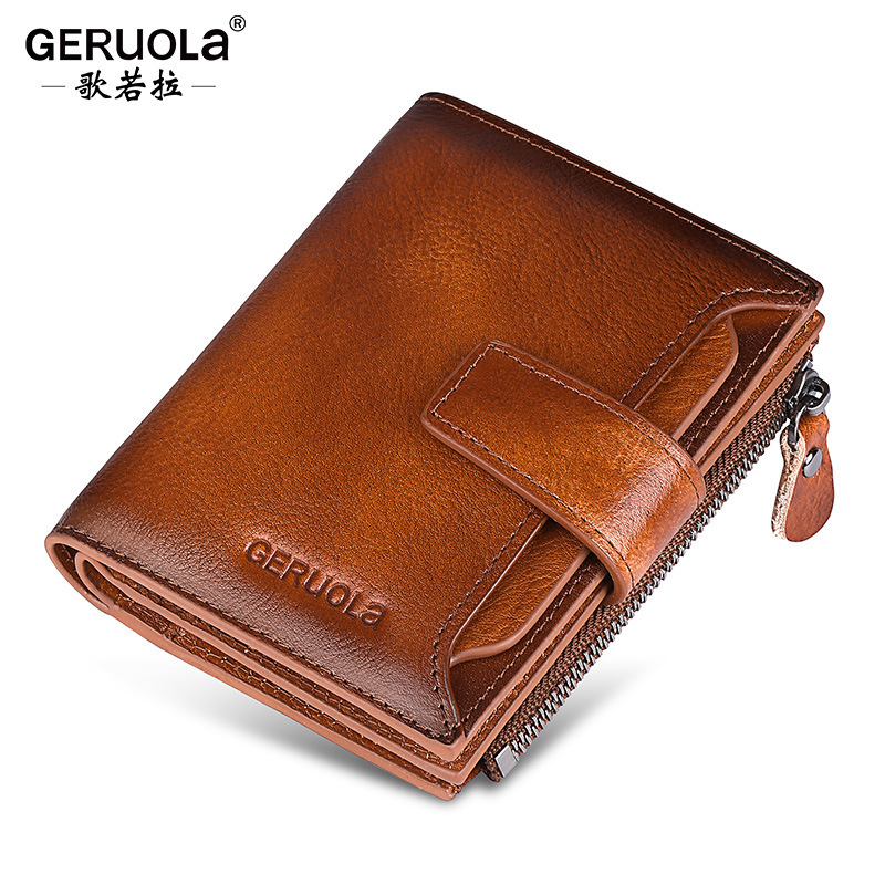 Cartera de cuero para hombre 2025 nuevo bolso de dinero clip corto bolso de plata para niños funda para tarjeta de conducir de gran capacidad