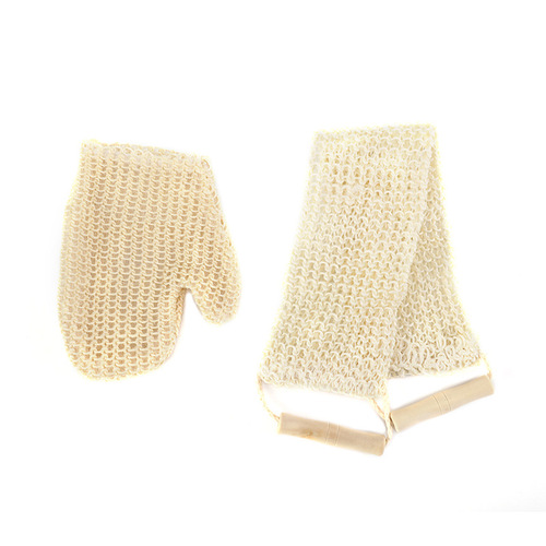 Supply ramie full sisal cleansing mud bath set bath pull back strip jute gloves bath set
