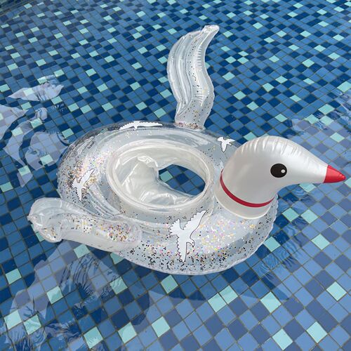 New Animal-Shaped Swim Ring with Handle, Cute PVC Inflatable Thick Life Jacket for Kids