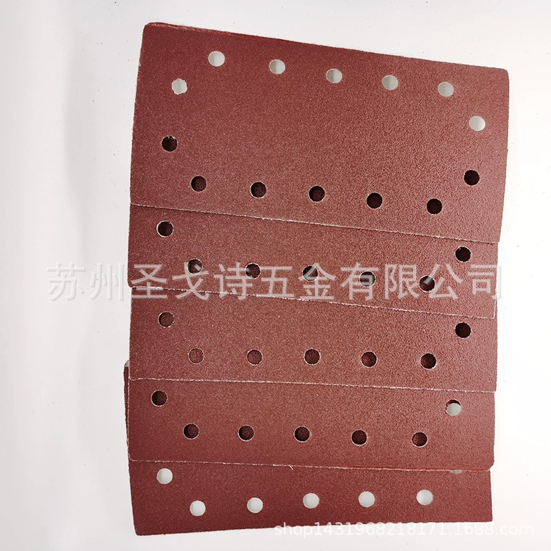 115*230 мм, 14 отверстий, красная флокированная наждачная бумага, наждачная бумага для полировки автомобилей, мебели
