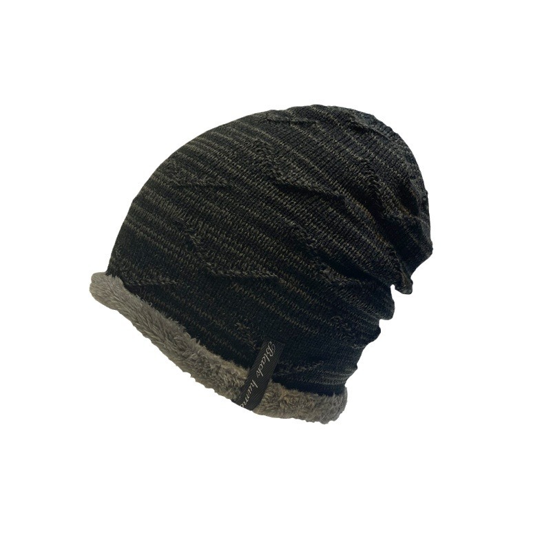 Cappello Cappello alla moda lavorato a maglia Cappello di lana Inverno Velluto caldo AB Filato Gancio Manica Protezione per le orecchie Cappello da esterno da uomo_voghion.com