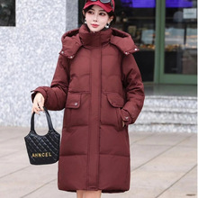 品牌羽绒服女款冬季2025新款今年流行高端品牌中长款白鸭绒外套