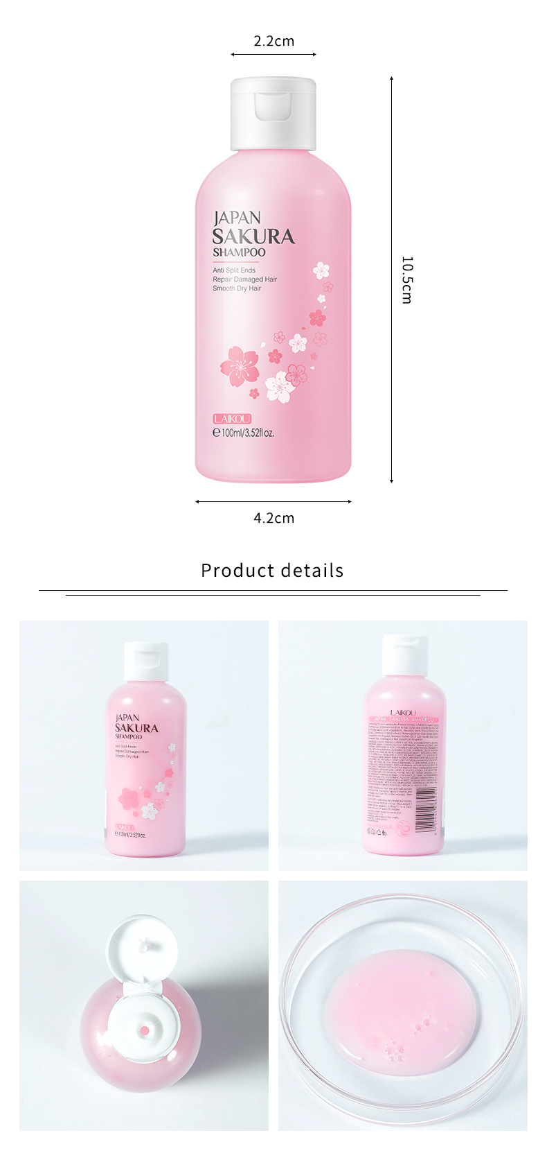 LAIKOU Sakura Shampoo cleanses hair, provides soft, smooth and refreshing hair with a lingering fragrance. Wholesale from the manufacturer undefined