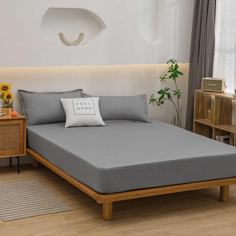 Cama de color sólido una sola pieza de algodón lavable japonés cubierta de cama a prueba de polvo todo incluido colchón cubierta de protección dormitorio doméstico moderno y simple