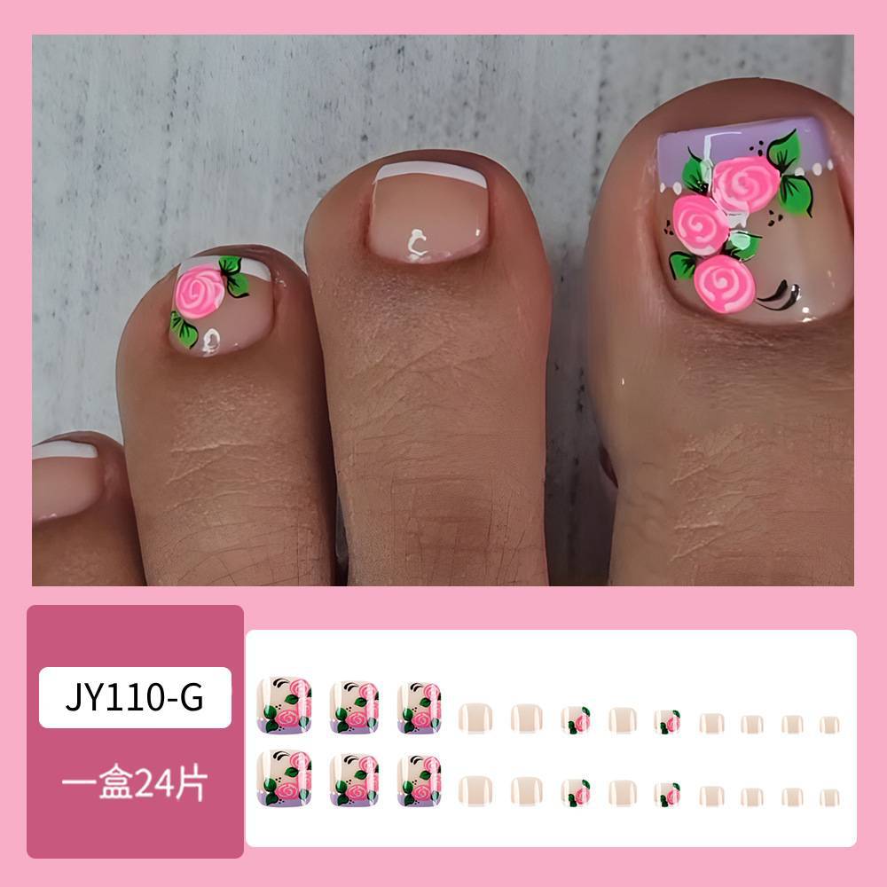 Venta caliente parche de uñas de pie desgaste de uñas de belleza de uñas pieza al por mayor elegante pieza de uñas de pie blanco dedo del pie fábrica de uñas