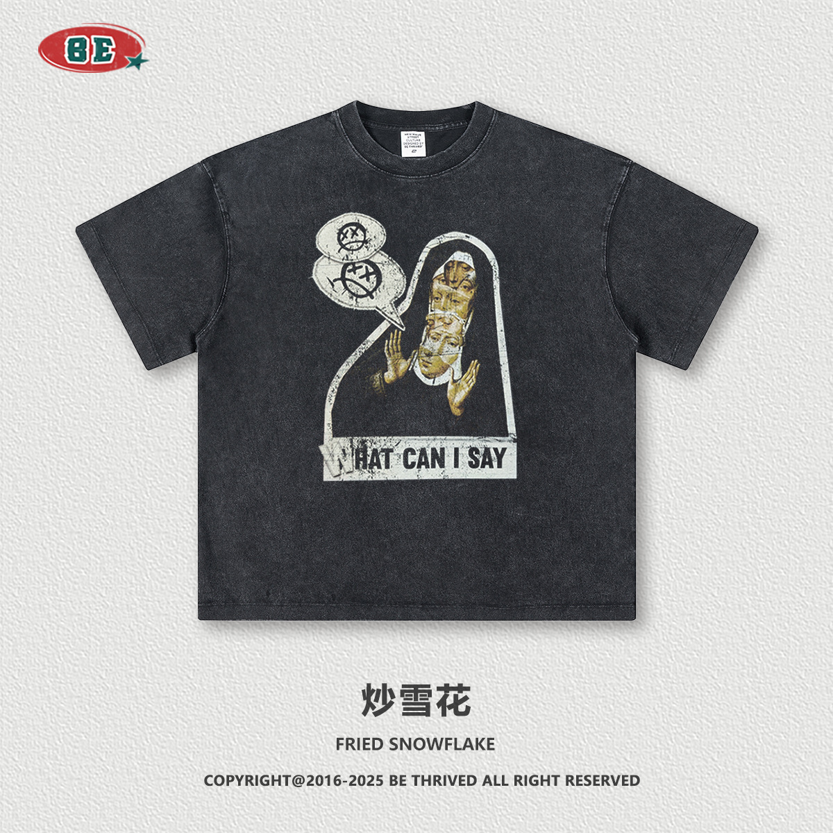 Ropa para Hombre BE | Camiseta Retro de Verano 2025, Estilo Europeo y Americano, con Ilustraciones Oscuras y Divertidas, de Corte Holgado y Manga Corta para Hombre