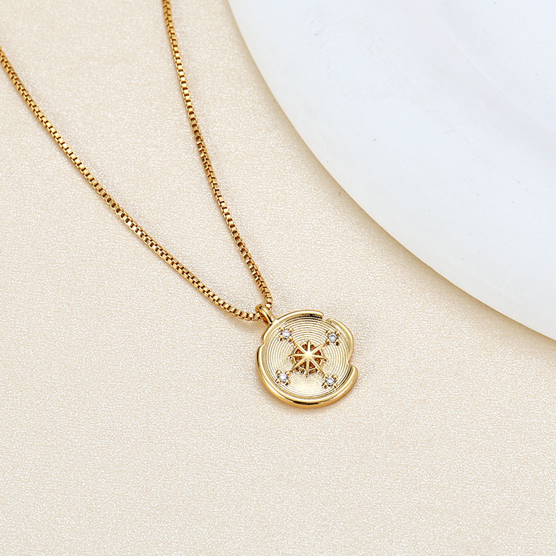 MAI NA BRASS 도금 18K TRUE GOLD 유럽 및 미국 미니멀리스트 틈새 스타일 지르콘 BAMANG STAR 라운드 브랜드 펜던트 목걸이